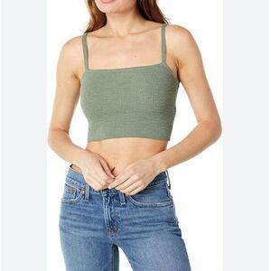 Madewell Halstead Square-Neck Sweater Tank Size Medium Color Green Distant Grove